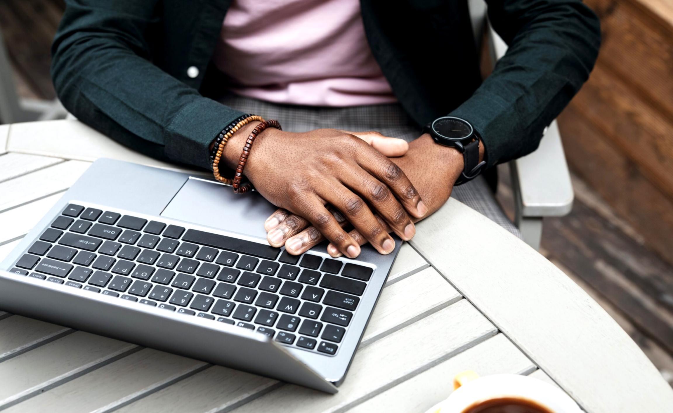 A seminar participant working through a business planning exercise